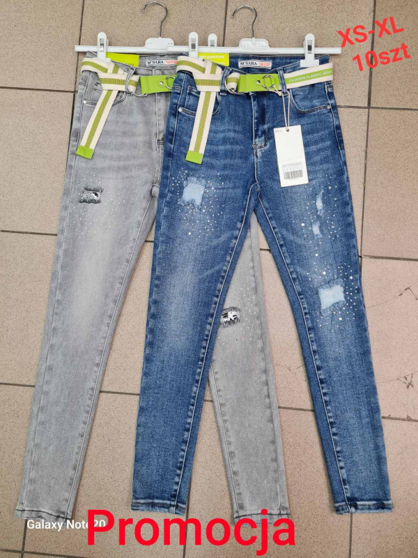 Spodnie damskie jeans Roz XS-XL, 1 Kolor Paczka 10 szt 1